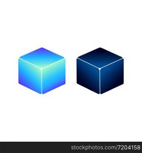 Cube for web and Apps or box, package icon in modern colour design concept on isolated white background. EPS 10 vector. Cube for web and Apps or box, package icon in modern colour design concept on isolated white background. EPS 10 vector.