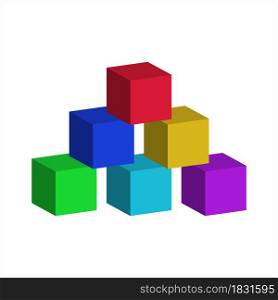 Cube Icon, 3d Cube Vector Art Illustration