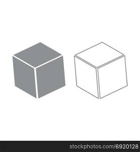 Cube icon. Grey set .. Cube icon. It is grey set .