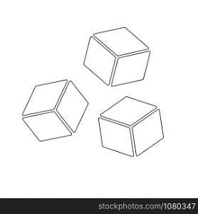 cube icon vector symbol on white background - Vector illustration. cube icon vector symbol on white background - Vector