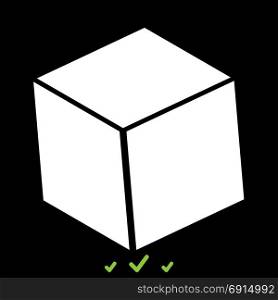 Cube it is white icon .. Cube it is white icon . Flat style