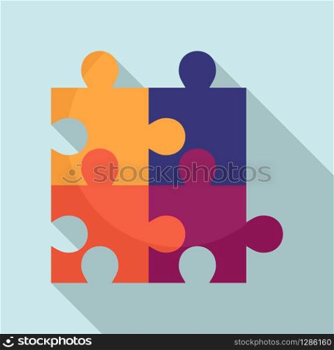 Cube puzzle icon. Flat illustration of cube puzzle vector icon for web design. Cube puzzle icon, flat style