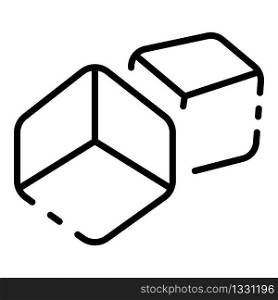 Cube toy icon. Outline cube toy vector icon for web design isolated on white background. Cube toy icon, outline style