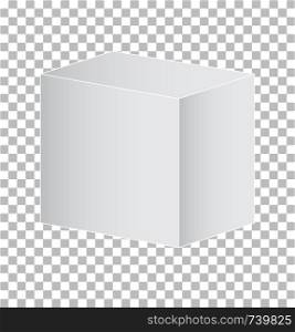 cube transparent icon on white background. cube transparent sign. flat style.