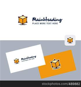 Cube vector logotype with business card template. Elegant corporate identity. - Vector