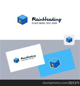 Cube vector logotype with business card template. Elegant corporate identity. - Vector