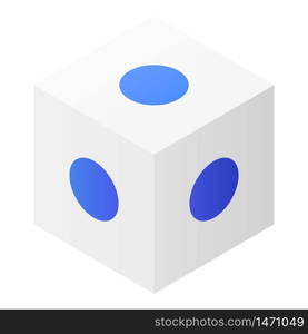 Cube with blue dots icon. Isometric of cube with blue dots vector icon for web design isolated on white background. Cube with blue dots icon, isometric style