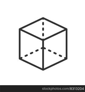 Cube With Projection Icon. Editable Bold Outline With Color Fill Design. Vector Illustration.