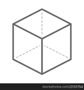 Cube With Projection Icon. Flat Color Design. Vector Illustration.