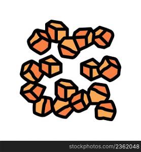 cubes cut carrot color icon vector. cubes cut carrot sign. isolated symbol illustration. cubes cut carrot color icon vector illustration