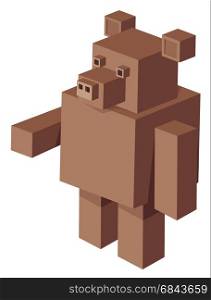 cubical bear cartoon character. Cartoon Illustration of Cubical Bear Animal 3d Game Character
