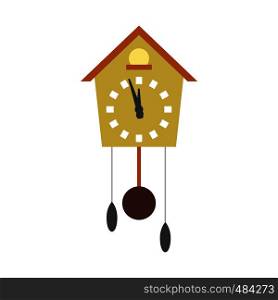 Cuckoo clock flat icon isolated on white background. Cuckoo clock flat icon