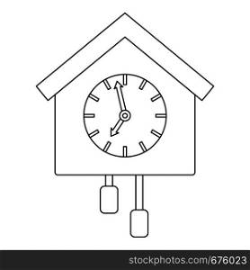 Cuckoo clock icon. Outline illustration of cuckoo clock vector icon for web. Cuckoo clock icon, outline style.