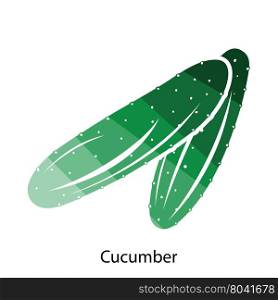 Cucumber icon. Flat color design. Vector illustration.