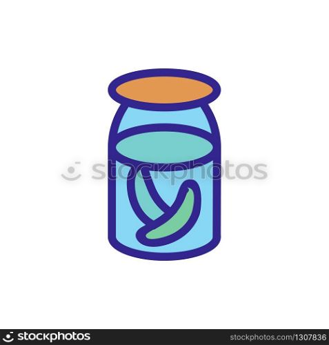 cucumber in jar icon vector. cucumber in jar sign. color isolated symbol illustration. cucumber in jar icon vector outline illustration