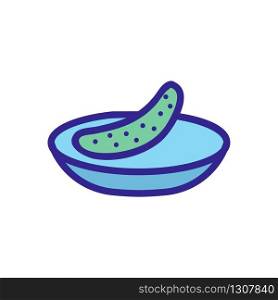 cucumber on the plate icon vector. cucumber on the plate sign. color isolated symbol illustration. cucumber on the plate icon vector outline illustration