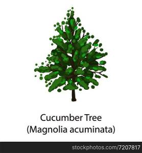Cucumber tree icon. Flat illustration of cucumber tree vector icon for web. Cucumber tree icon, flat style