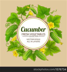 cucumber vector frame on color background. cucumber vector frame