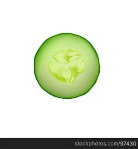 Cucumber vector isolated slice fresh icon illustration food green vegetable organic natural realistic nature circle