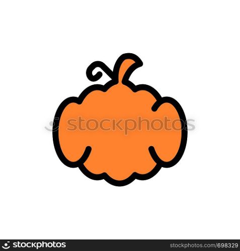 Cucurbit, Halloween, Pumpkin, Canada Flat Color Icon. Vector icon banner Template