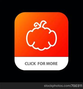 Cucurbit, Halloween, Pumpkin, Canada Mobile App Button. Android and IOS Line Version