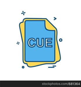 CUE file type icon design vector