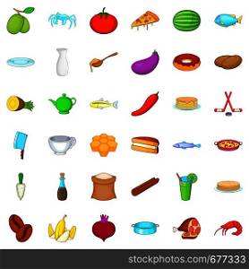 Culinary icons set. Cartoon style of 36 culinary vector icons for web isolated on white background. Culinary icons set, cartoon style