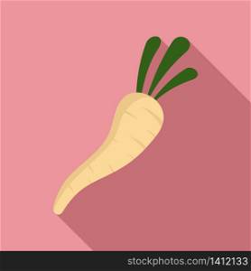 Culinary parsnip icon. Flat illustration of culinary parsnip vector icon for web design. Culinary parsnip icon, flat style