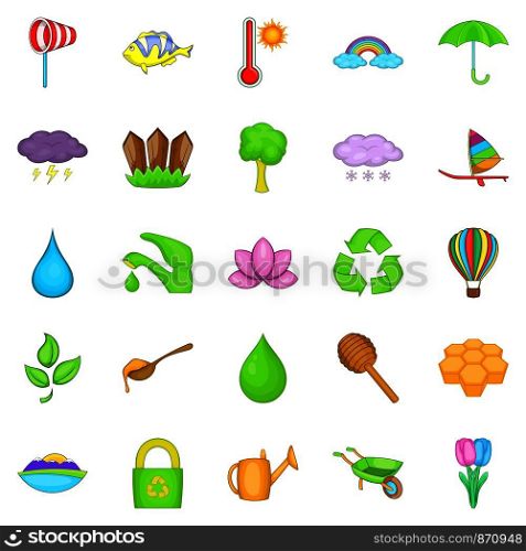 Cultivation icons set. Cartoon set of 25 cultivation vector icons for web isolated on white background. Cultivation icons set, cartoon style