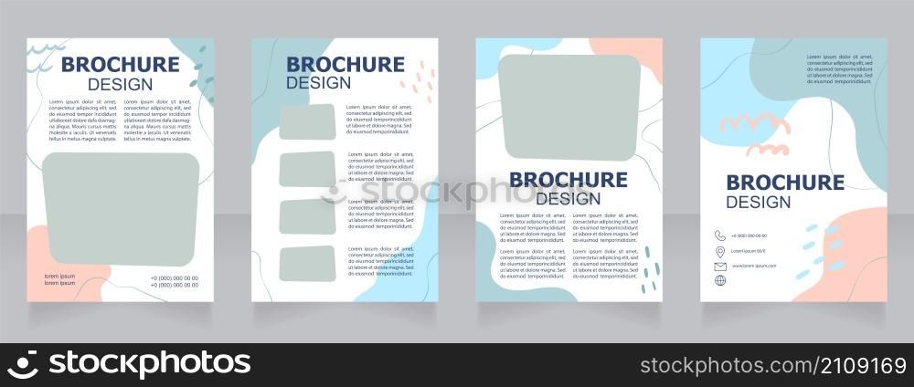 Cultural tourism promo blank brochure design. Template set with copy space for text. Premade corporate reports collection. Editable 4 paper pages. Tahoma, Myriad Pro, Arial fonts used. Cultural tourism promo blank brochure design