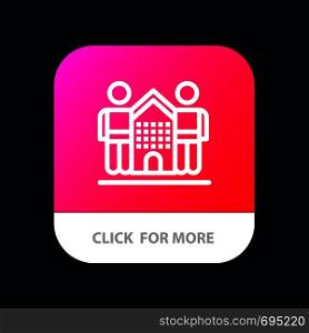 Culture, Friendly, Friends, Home, Life Mobile App Button. Android and IOS Line Version