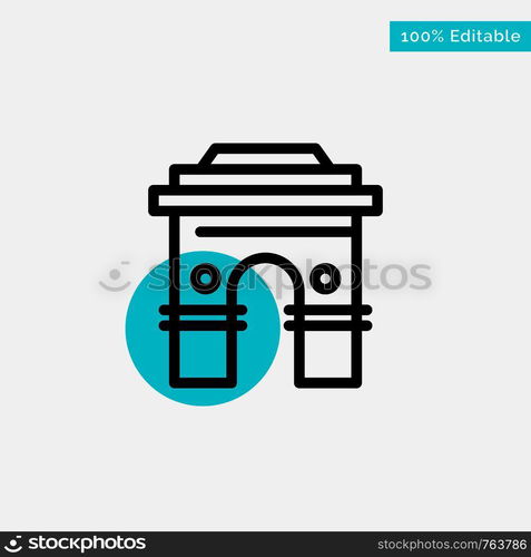 Culture, Global, Hinduism, India, Indian, Srilanka, Temple turquoise highlight circle point Vector icon