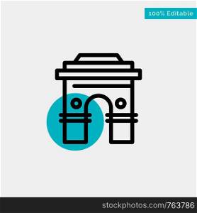 Culture, Global, Hinduism, India, Indian, Srilanka, Temple turquoise highlight circle point Vector icon