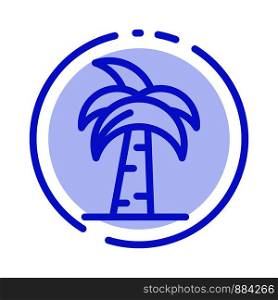 Culture, Global, India, Indian, Palm Tree, Srilanka, Tree Blue Dotted Line Line Icon