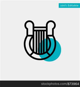 Culture, Greece, Harp, History, Nation turquoise highlight circle point Vector icon
