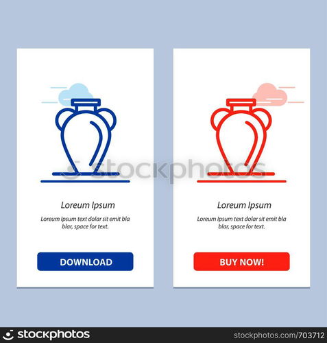 Culture, Greece, History, Nation, Vase Blue and Red Download and Buy Now web Widget Card Template