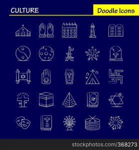 Culture Hand Drawn Icons Set For Infographics, Mobile UX/UI Kit And Print Design. Include  Drum, Hand, Instrument, Music, Religion, Commandments, Faith, Pray, Icon Set - Vector