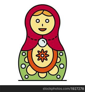 Culture nesting doll icon. Outline culture nesting doll vector icon color flat isolated. Culture nesting doll icon color outline vector