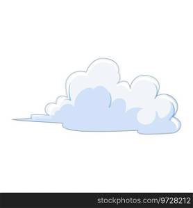 cumulus cloud cartoon. environment cloudscape, blue smoke, fluffy light cumulus cloud sign. isolated symbol vector illustration. cumulus cloud cartoon vector illustration