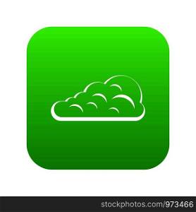 Cumulus cloud icon digital green for any design isolated on white vector illustration. Cumulus cloud icon digital green
