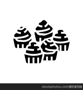 cup cake food dessert glyph icon vector. cup cake food dessert sign. isolated symbol illustration. cup cake food dessert glyph icon vector illustration