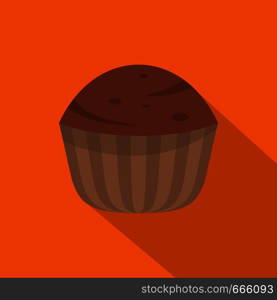 Cup cake icon. Flat illustration of cup cake vector icon for web. Cup cake icon, flat style