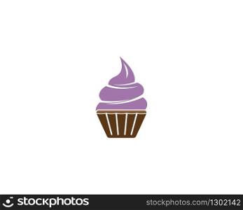 Cup cake logo vector template