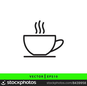 Cup coffee icon vector logo design template