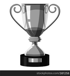 Cup for victory icon. Gray monochrome illustration of cup vector icon for web design. Cup for victory icon, gray monochrome style