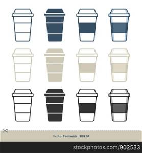 Cup Glass Icon Set Vector Logo Template Illustration Design. Vector EPS 10.