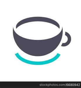 Cup, gray turquoise icon on a white background. New gray turquoise icon on a white background