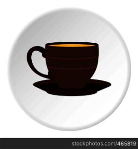 Cup icon in flat circle isolated on white vector illustration for web. Cup icon circle