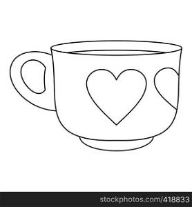 Cup icon. Outline illustration of cup vector icon for web. Cup icon, outline style