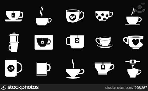Cup icon set vector white isolated on grey background . Cup icon set grey vector